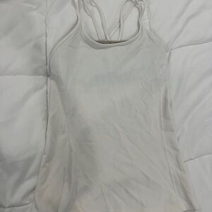 White lululemon tank top with built in bra